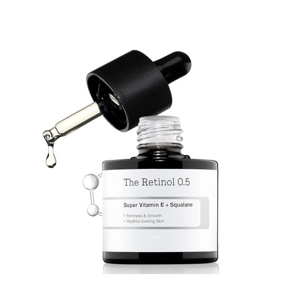 Retinol 0.5 Oil,Super Vitamin E + Squalane,Sérum Visage,Sérum Anti-Rides,Soin Visage Anti-Âge,Siero Retinolo Idratante,0.5% R