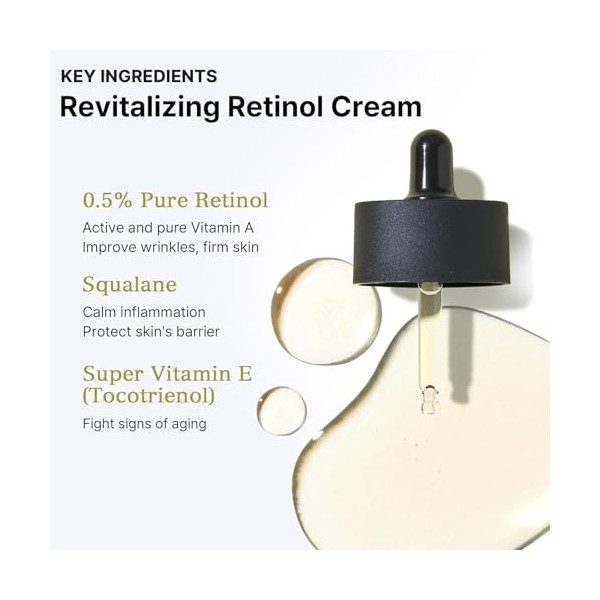 Retinol 0.5 Oil,Super Vitamin E + Squalane,Sérum Visage,Sérum Anti-Rides,Soin Visage Anti-Âge,Siero Retinolo Idratante,0.5% R