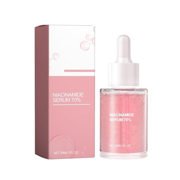 Niacinamide + Zinc Serum Visage Anti Imperfection, peau Sérum de niacinamide, Réduit Pores Dilatés Visage Niacinamide 70% Sér