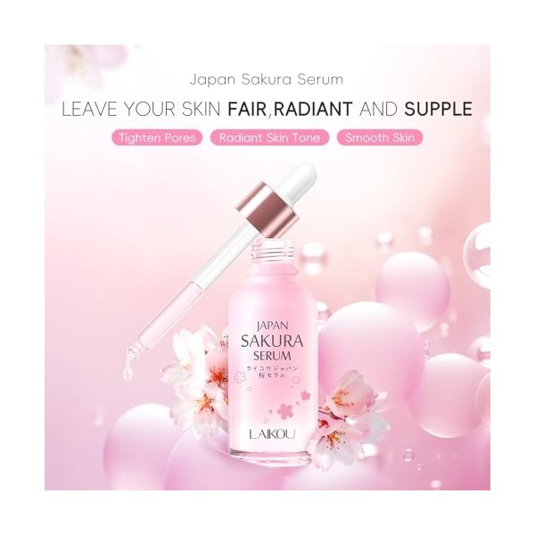 LAIKOU Sérum Visage Hydratant, 2 Pièces 30ml Sérum Hydratant Visage Essence, pour Tous Types de Peaux, Efficace Sur Taches Br...