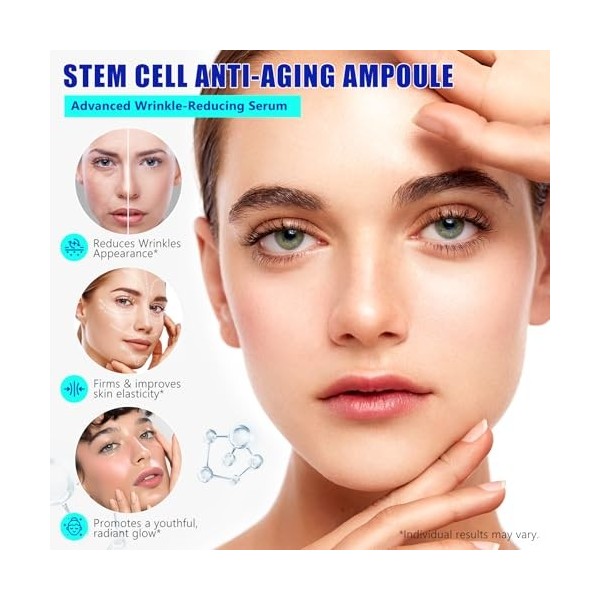 Sérum à cellules souches pour le visage et le corps, Sérum à micro-aiguilles anti-âge en ampoule pour aider à réduire les rid...