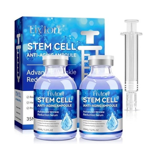 Sérum à cellules souches pour le visage et le corps, Sérum à micro-aiguilles anti-âge en ampoule pour aider à réduire les rid...