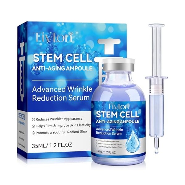 Sérum à cellules souches pour le visage et le corps, Sérum à micro-aiguilles anti-âge en ampoule pour aider à réduire les rid...
