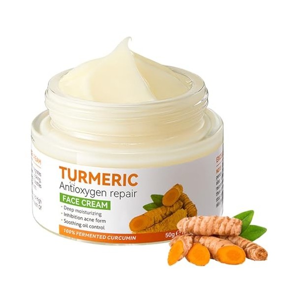 Crème Éclaircissant Curcuma Visage, Crème Anti-Rides Curcuma, Crème Hydratante Visage, Crème Anti âge, Turmeric Face Cream po