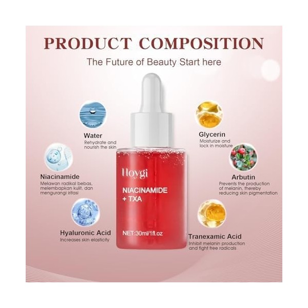 Dark Spot Correcting Glow Serum, Niacinamide Serum Visage, Niacinamide 10% + TXA 4%, serum anti tache visage-Estompe les Tach