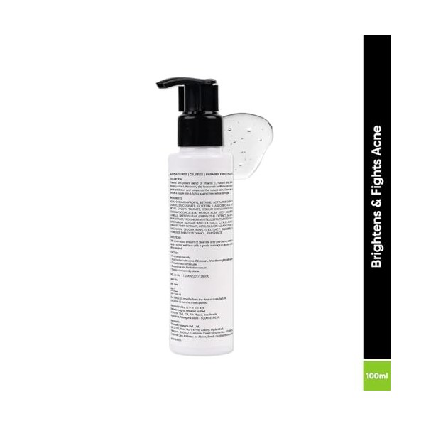 Underated Brightening Gel Face Wash with Vitamin C, Mulberry & Green Tea | Gently Cleanses, Hydrates & Refreshes Skin | With 