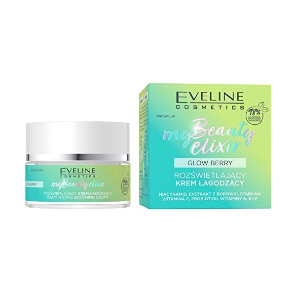 Eveline Cosmetics My Beauty Elixir crème apaisante illuminatrice, 50 ml Crème Jour et Nuit
