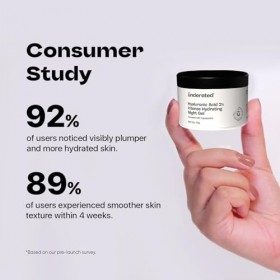 Underrated Hyaluronic Acid 2% Night Gel | Lightweight, Transparent Gel with Aquaporins | Intense Hydration & Skin Moisture Lo