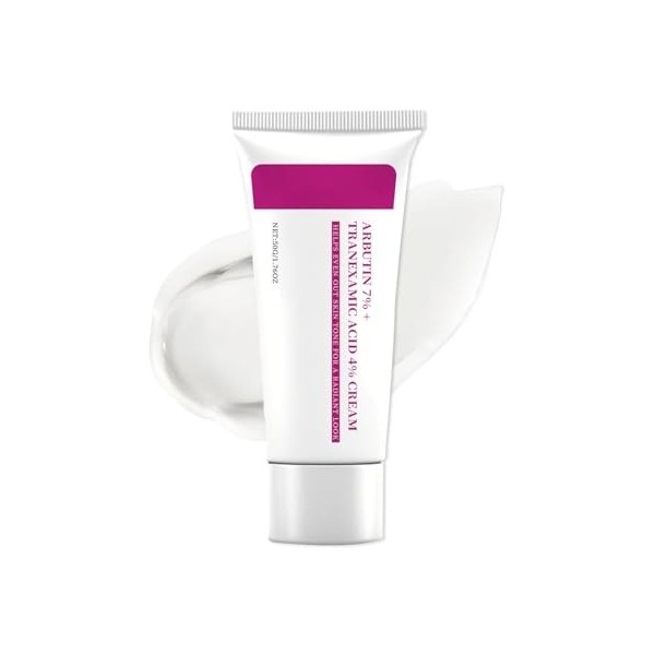 Arbutin 7 % + acide tranexamique 4 % crème, crème à larbutine contre les taches pigmentaires et les imperfections, crème pou