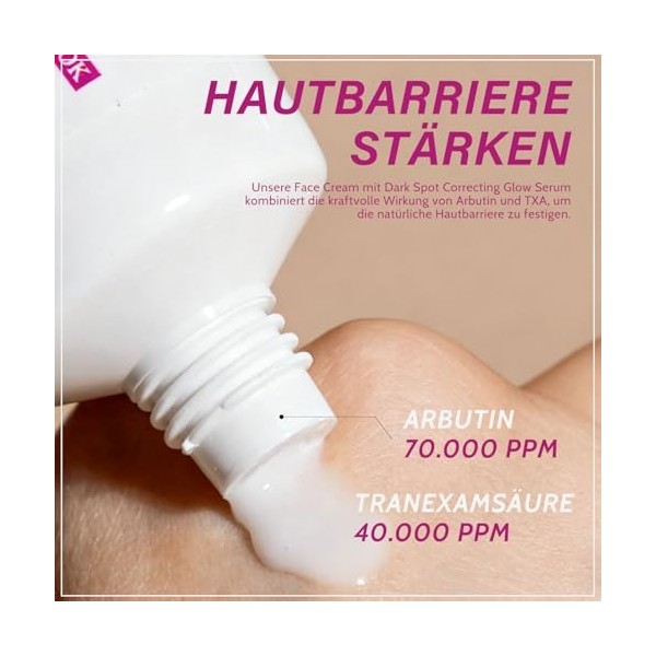 Arbutin 7 % + acide tranexamique 4 % crème, crème à larbutine contre les taches pigmentaires et les imperfections, crème pou
