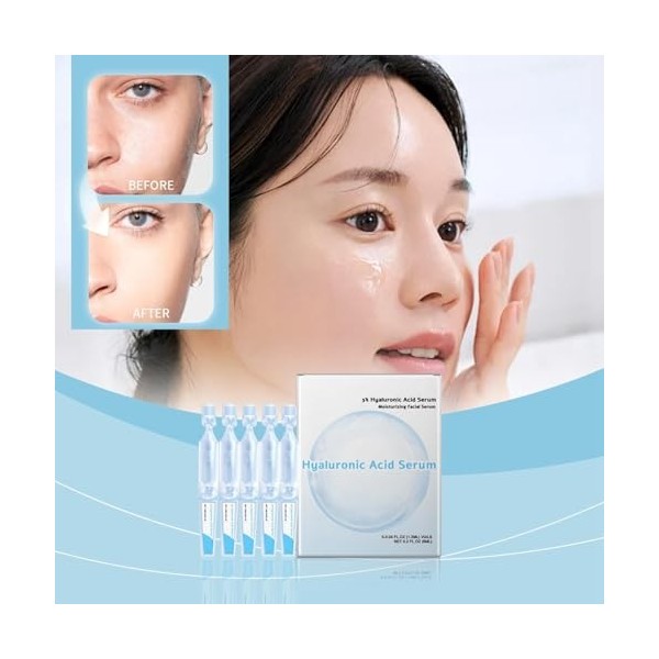 Serum Acide Hyaluronique Visage - Acide Hyaluronique Serum Soins pour le Visage Hydratant pour un Lifting Visage, Absorption ...