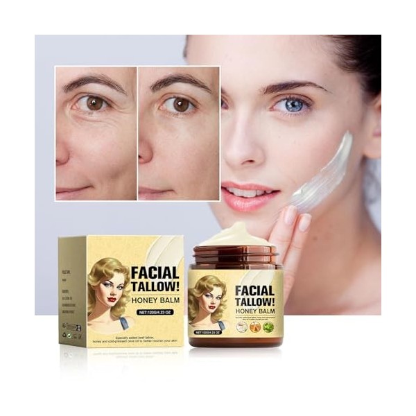 Hydratant au suif, lotion pour le corps, soin de la peau au suif de bœuf, 120 g de suif bio pour les soins de la peau,hydrata