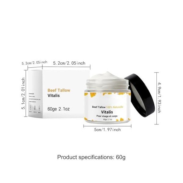 Face Cream, 60g Hydrating Skin Care, Moisturizing Daily Routine Cream for Morning, Evening, Home, Travel, Skincare for Busy C