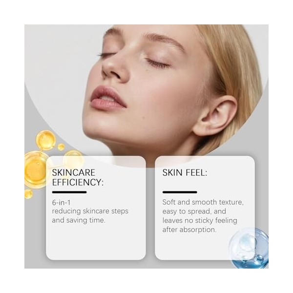 Lot de 2 crèmes anti-âge pour le visage - Crème hydratante pour le visage 6 en 1 - Sérum au collagène au rétinol - Comble les...