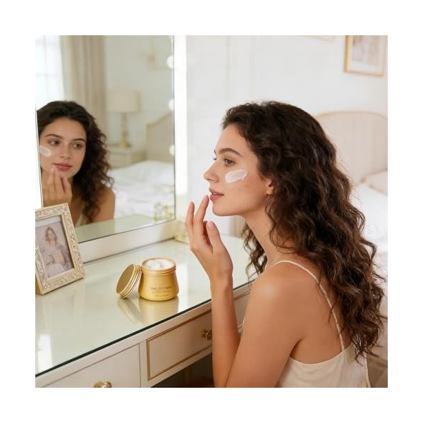 Crème de Soin Fermeté pour le Visage - Lotion Visage Non Gras à lEffet Liftant - Crème Raffermissante - Pour Voyage, Affaire