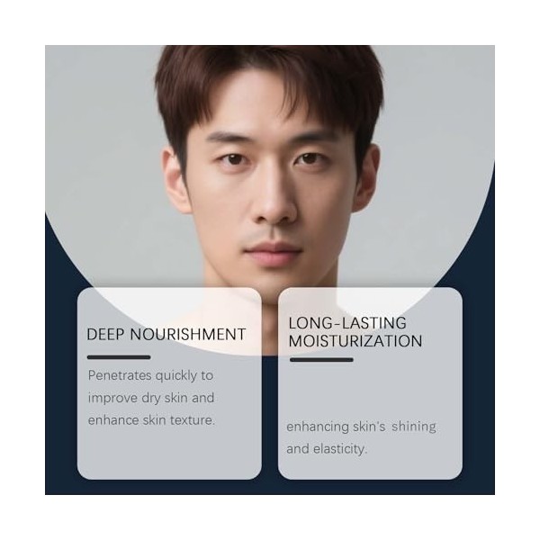 Crème hydratante pour le visage pour homme, anti-âge, réduction des rides, raffermissement et lissage de la peau, rafraîchiss...