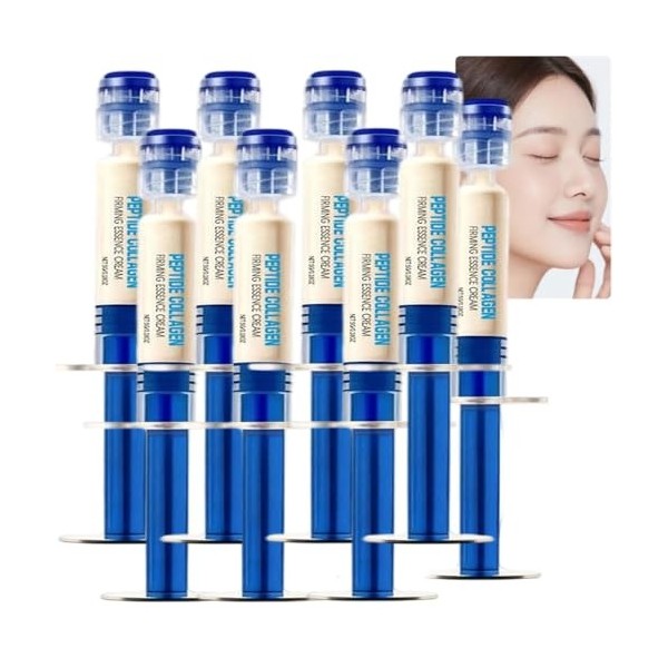 Crème Essence Élastique Peptide Collagène, Lotion Anti-Rides au Collagène, Crème Raffermissante pour le Visage, Effet Liftant...