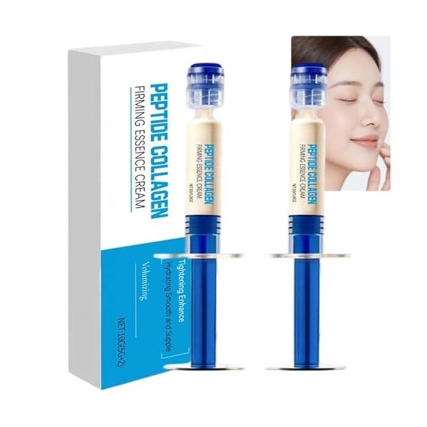 Crème Essence Élastique Peptide Collagène, Lotion Anti-Rides au Collagène, Crème Raffermissante pour le Visage, Effet Liftant...