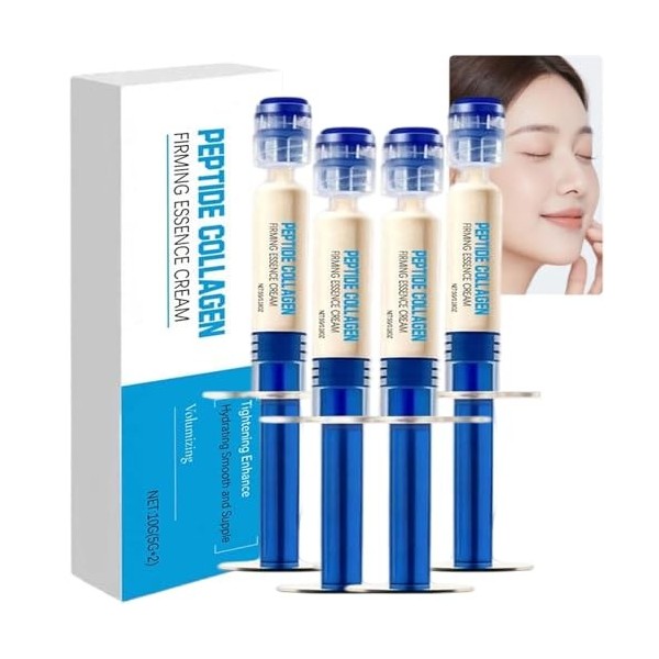 Crème Essence Élastique Peptide Collagène, Lotion Anti-Rides au Collagène, Crème Raffermissante pour le Visage, Effet Liftant...