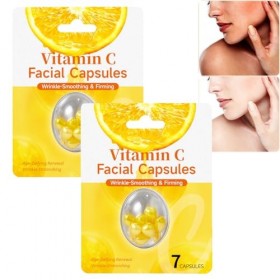 Capsules de sérum à la vitamine C pour le visage, hydratent, illuminent et unifient le teint, sérum anti-âge et éclaircissant...
