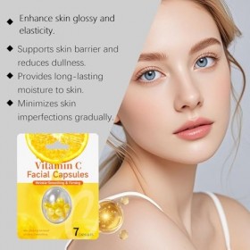 Capsules de sérum à la vitamine C pour le visage, hydratent, illuminent et unifient le teint, sérum anti-âge et éclaircissant...