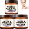 Beef Tallow Honey Moisturizer Lotion pour le visage profondément nourrissante pour peaux sèches, crème à absorption rapide in...