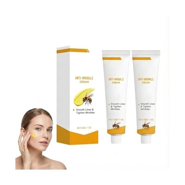 Lot de 2 crèmes anti-rides légères et non grasses pour le corps - Crème hydratante anti-âge - Format voyage - Réduit les ridu...