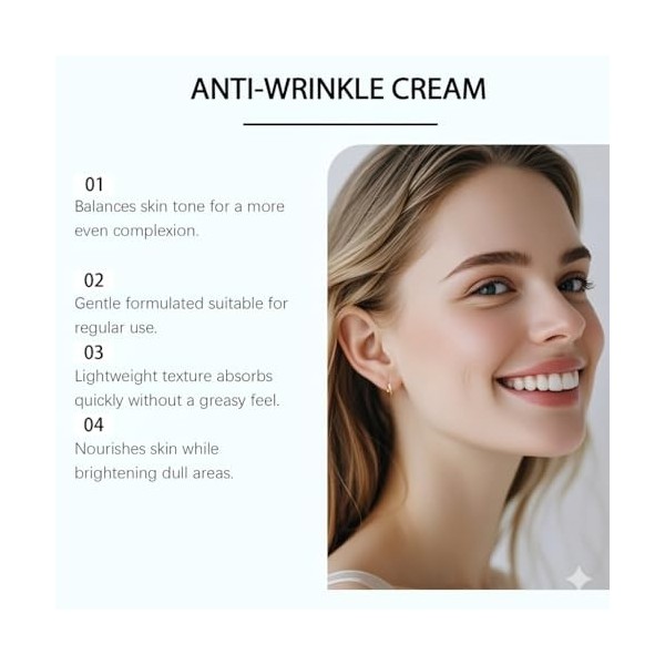 Lot de 2 crèmes anti-rides légères et non grasses pour le corps - Crème hydratante anti-âge - Format voyage - Réduit les ridu...