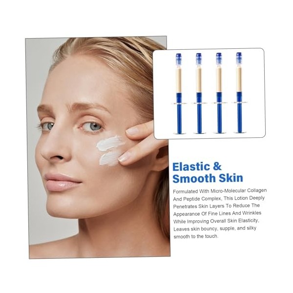 4 pièces crème dessence élastique de collagène polypeptidique, lotion anti-rides de collagène micromoléculaire, crème desse