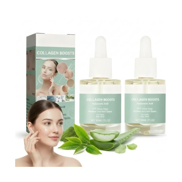 Sérum raffermissant au collagène anti-âge, atténue les ridules, sérum hydratant anti-rides, sérum facial raffermissant léger ...