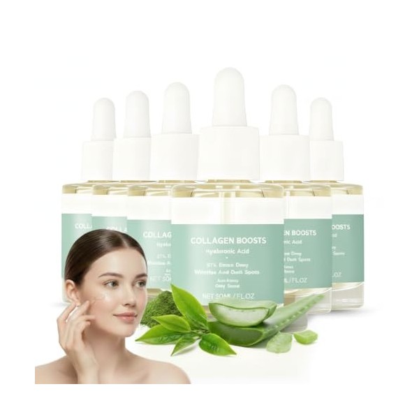 Sérum raffermissant au collagène anti-âge, atténue les ridules, sérum hydratant anti-rides, sérum facial raffermissant léger ...