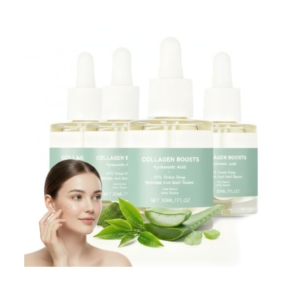 Sérum raffermissant au collagène anti-âge, atténue les ridules, sérum hydratant anti-rides, sérum facial raffermissant léger ...