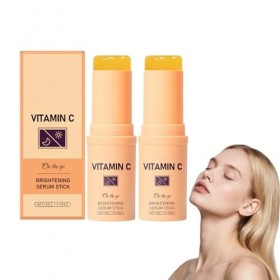 Sérum visage en stick à la vitamine C - Sérum visage éclaircissant et raffermissant - Unifie le teint et booste léclat - Bau ...