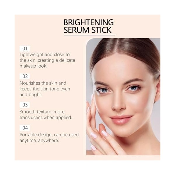 Sérum visage en stick à la vitamine C - Sérum visage éclaircissant et raffermissant - Unifie le teint et booste léclat - Bau ...