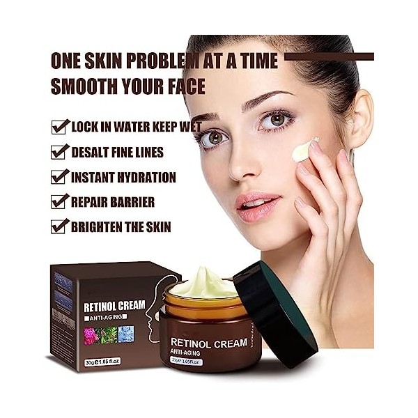 Retinol Anti Aging Wrinkle Removal Skin Firming Cream, Retinol Cream Anti-Aging with Hyaluronic Acid and Vitamin C,Anti-Aging...