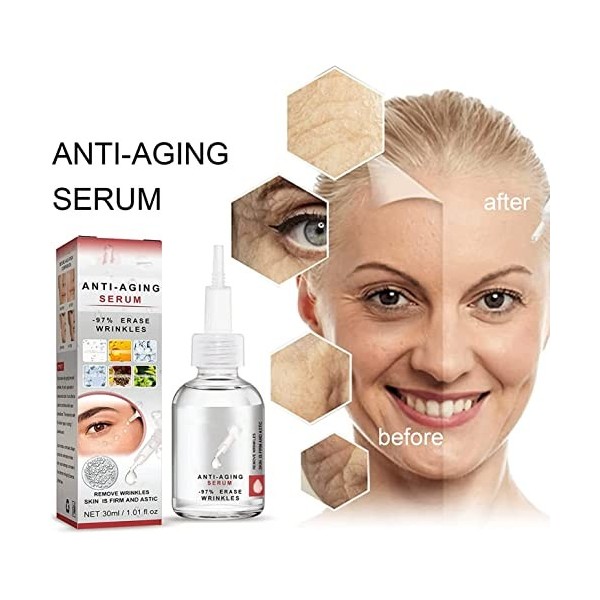 Sérum anti-rides profond avancé de 30 ml, sérum anti-rides profond, sérum anti-âge au collagène, sérum raffermissant et anti-