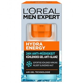 LOréal Men Expert Gel rafraîchissant pour homme, effet anti-brillance, anti-fatigue, Hydra Energy, 1 x 50 ml