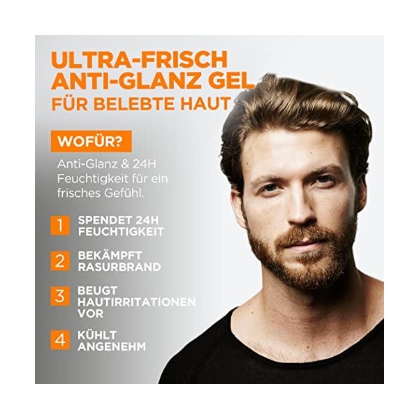 LOréal Men Expert Gel rafraîchissant pour homme, effet anti-brillance, anti-fatigue, Hydra Energy, 1 x 50 ml