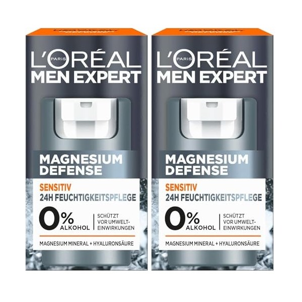 LOréal Men Expert Sensitiv Soin du visage pour homme, crème hydratante apaisante pour les peaux sensibles, crème pour le vis ...