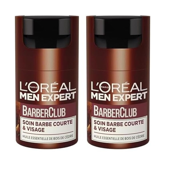 LOréal Men Expert Barber Club Soin Barbe Courte et Visage - 50ml Crème Jour et Nuit