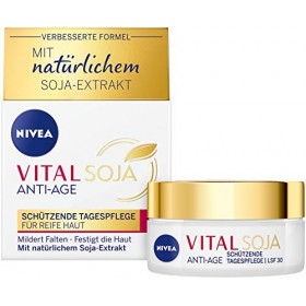 NIVEA VITAL Soja Protection de jour SPF 30 50 ml , formule raffermissante à lextrait de soja naturel, hydratant avec haute 