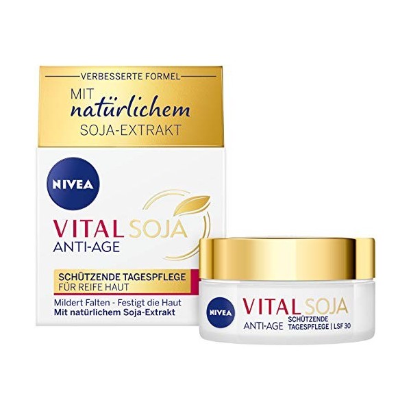 NIVEA VITAL Soja Protection de jour SPF 30 50 ml , formule raffermissante à lextrait de soja naturel, hydratant avec haute 