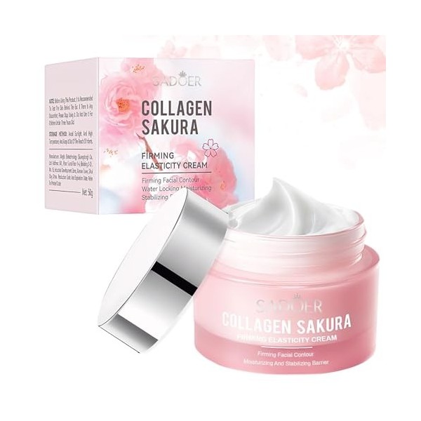 Collagene Sakura Creme Visage,Crème Sakura, Creme Collagene Visage,Soins de la Peau Sakura,CremeCollagene Kreme,Soin VisageSa