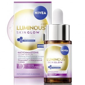 NIVEA Luminous630 Skin Glow Sérum éclaircissant pour le teint du visage avec niacinamide, thiamidol et aloe vera, 15 ml