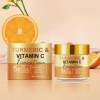 Crème Visage Au Curcuma et à La Vitamine C,Cremes Eclaircissante Hydratante Anti Tache Visage,Crème Hydratante Au Collagène P...