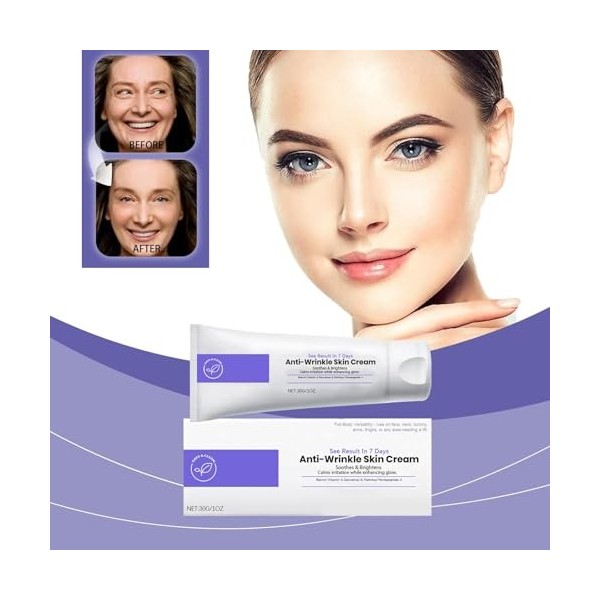 Anti Rides Puissant Immediat, 30ml Creme Lifting Immediat Visage Coréen, Creme Anti Rides Femme, Wrinkle Power Filling Effet ...