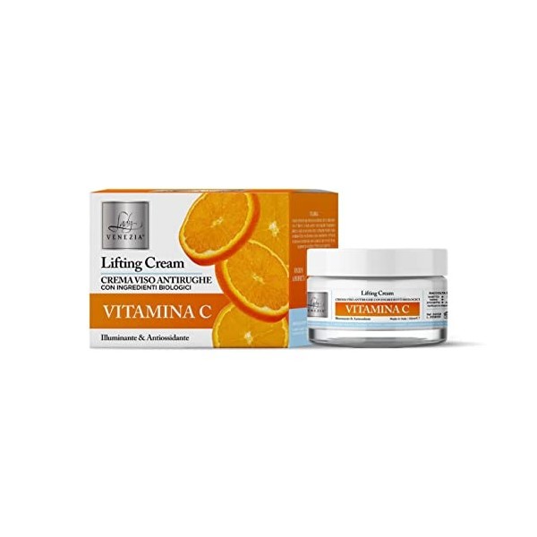 LADY VENEZIA Crème visage anti-rides vitamine C avec ingrédients biologiques - 50 ml