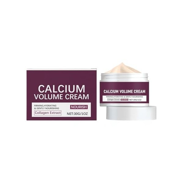 Crème visage hydratante infusée de calcium – Soin quotidien pour peaux sèches – Maintient l’hydratation et la douceur – Crème...