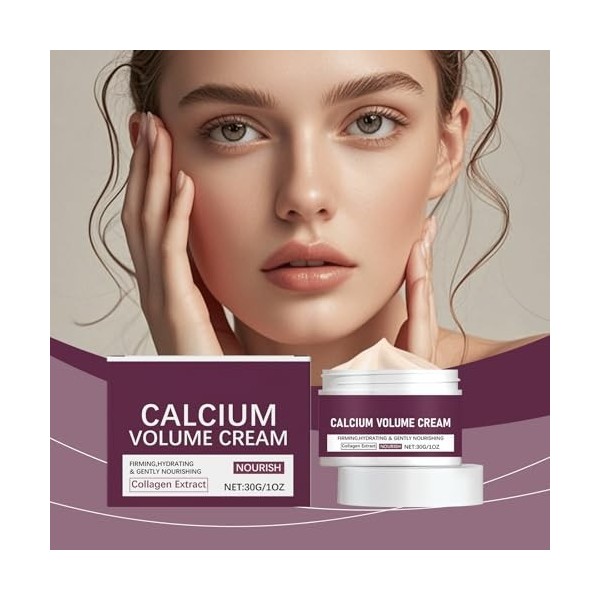 Crème visage hydratante infusée de calcium – Soin quotidien pour peaux sèches – Maintient l’hydratation et la douceur – Crème...