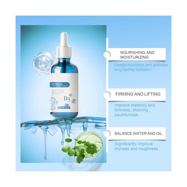 Sérum à la vitamine B5, sérum raffermissant pour le visage, répare en profondeur les rides, réduit les ridules, hydrate et hy